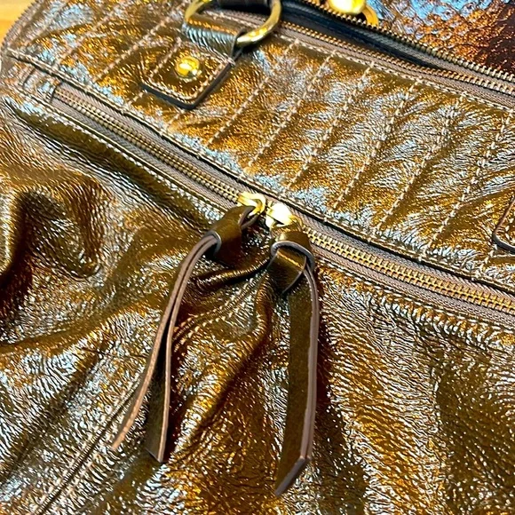 J Crew Dark Brown Patent Leather Tote - Picture 6 of 16